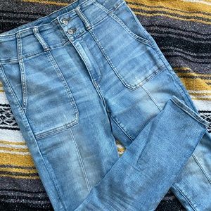 Skinny high waisted jeans with front seam
